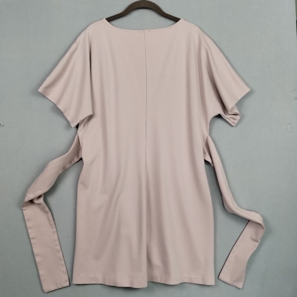 Nwot Express Women XL T-Shirt Dress Dusty Pink Tie Front Short Sleeve - Picture 4 of 10